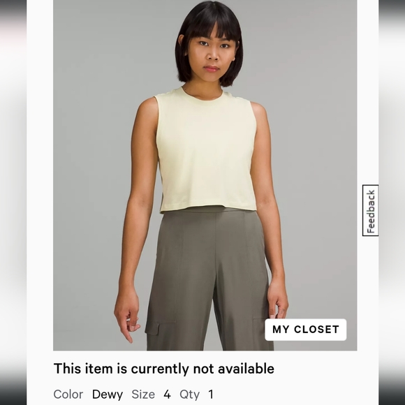 Lululemon crop top size 4 dewy - Picture 2 of 5